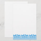 Blauwe kruissteek briefpapier (Voorkant / Achterkant)