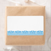 Blauwe kruissteek etiket (Insitu)