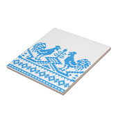 Blauwe kruissteek tegeltje (Zijkant)