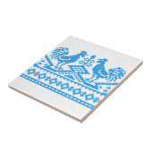 Blauwe kruissteek tegeltje (Zijkant)