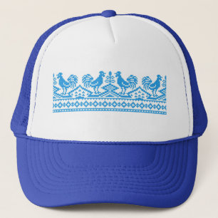 Blauwe kruissteek trucker pet