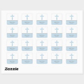 Blauwe kruisstickers vierkante sticker (Vel)