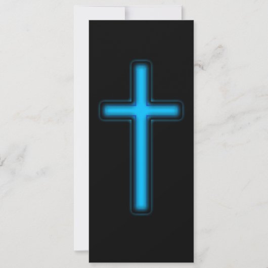 Blauwe kruisuitnodiging kaart (Voorkant)