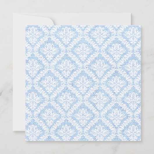 Blauwe kruiswitte dampburlap Eerste Communie Kaart (Achterkant)