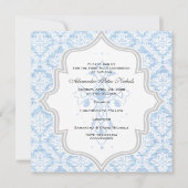 Blauwe kruiswitte dampburlap Eerste Communie Kaart (Voorkant)