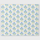 Blauwe kruiwagens in lentemelkpapier cadeaupapier (Vlak)