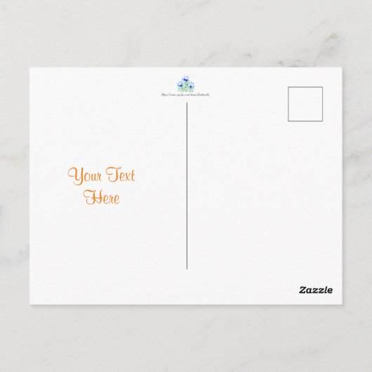 Blauwe kruiwagens in voorjaarsBriefkaart Briefkaart (Achterkant)