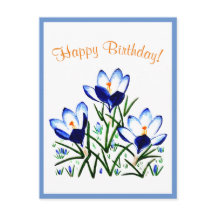 Blauwe kruiwagens in voorjaarsBriefkaart