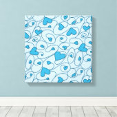 Blauwe krullharten canvas afdruk (Insitu (Houten vloer))