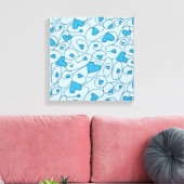 Blauwe krullharten canvas afdruk (Insitu (Woonkamer))