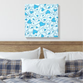 Blauwe krullharten canvas afdruk (Insitu (Slaapkamer))
