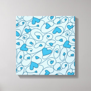 Blauwe krullharten canvas afdruk