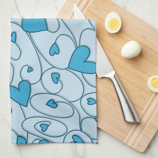Blauwe krullharten theedoek (Quarter Fold)