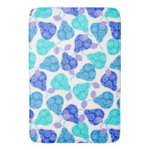 Blauwe kubus' pears pattern badmat (Voorkant Verticaal)