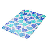 Blauwe kubus' pears pattern badmat (Gekanteld)