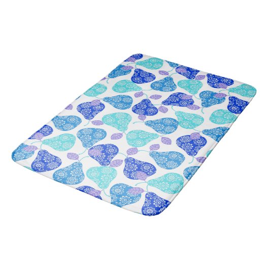 Blauwe kubus' pears pattern badmat (Gekanteld)