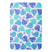 Blauwe kubus' pears pattern badmat (Voorkant Verticaal)