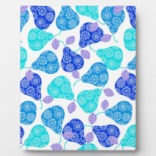 Blauwe kubus' pears pattern fotoplaat