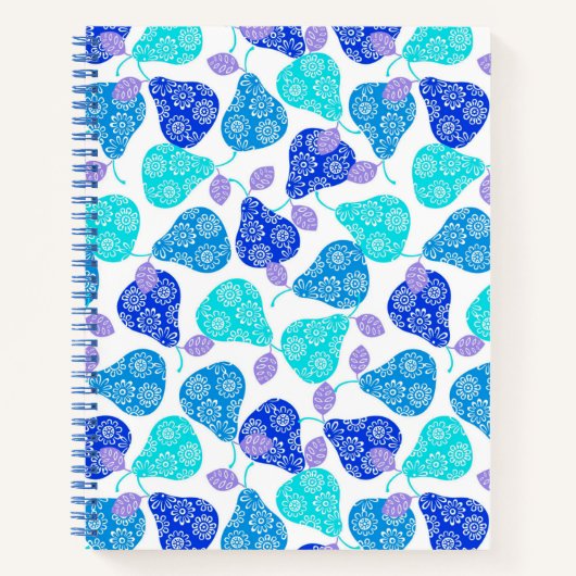 Blauwe kubus' pears pattern notitieboek (Voorkant)