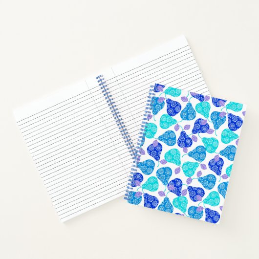 Blauwe kubus' pears pattern notitieboek (Binnen)