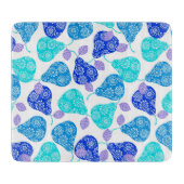 Blauwe kubus' pears pattern snijplank (Voorkant)