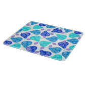 Blauwe kubus' pears pattern snijplank (Hoek)