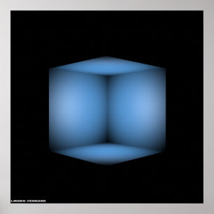blauwe kubus poster