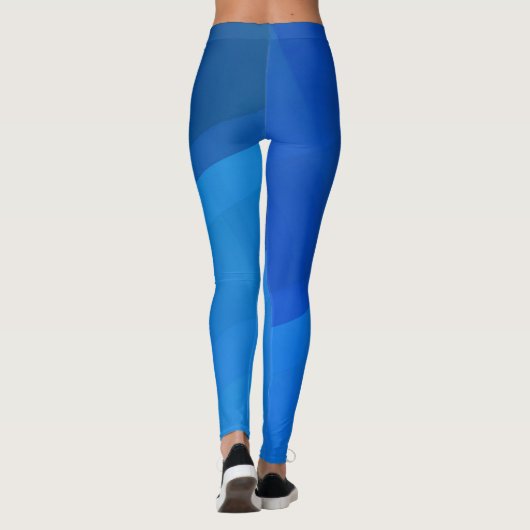 Blauwe kubussen geometrisch leggings (Achterkant)