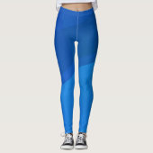 Blauwe kubussen geometrisch leggings (Voorkant)