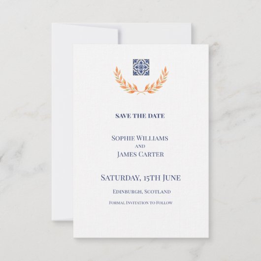 Blauwe Kuif Bruiloft Save The Date (Voorkant)