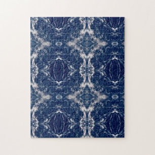 Blauwe kunst geometrische abstracte kunst legpuzzel