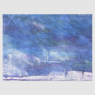 Blauwe kunst tissuepapier