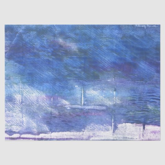 Blauwe kunst tissuepapier (Voorkant)