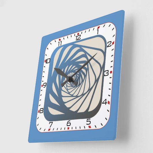 Blauwe kunst vierkante klok (Hoek)