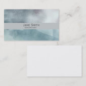 Blauwe kunst waterverf modern stijlvol visitekaartje (Voorkant / Achterkant)