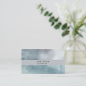 Blauwe kunst waterverf modern stijlvol visitekaartje (Staand voorkant)