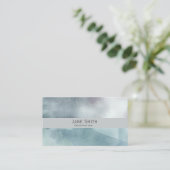 Blauwe kunst waterverf modern stijlvol visitekaartje (Staand voorkant)