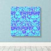 Blauwe kunstborrelen van pop canvas afdruk (Insitu (Houten vloer))