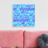 Blauwe kunstborrelen van pop canvas afdruk (Insitu (Woonkamer))