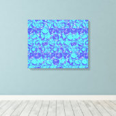 Blauwe kunstborrelen van pop canvas afdruk (Insitu (Houten vloer))