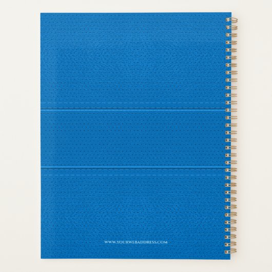 Blauwe kunstleerplank planner (Achterkant)