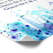 Blauwe kunstvergadertafel voor bruiloft 1-9 tafels poster (Hoek)