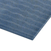 Blauwe kurktextuur met witte lijnen snijplank (Hoek)