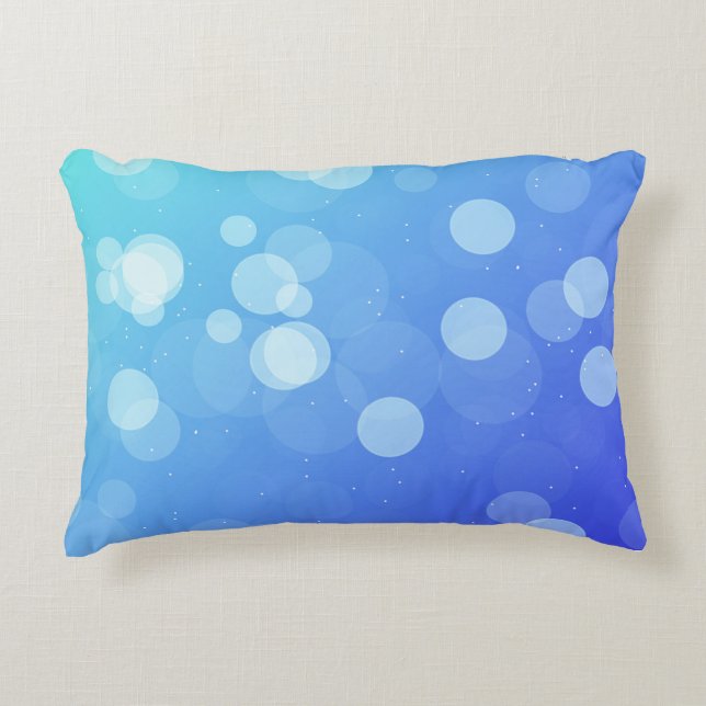 Blauwe kussen met abstract verloopdesign  (Voorkant)