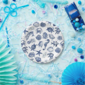 Blauwe Kust Bruiloft Papieren Bord (Feest)