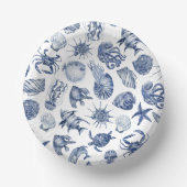 Blauwe Kust Bruiloft Papieren Kommen (Voorkant)