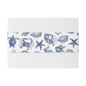 Blauwe Kust Bruiloft Uitnodigingen Wikkel (Achterkant Voorbeeld)