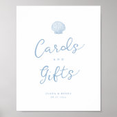 Blauwe Kust Bruiloftskaarten en Cadeaus Bord Poster (Voorkant)