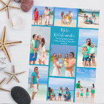 Blauwe kust Familie Foto Collage Strand Kerstmis Feestdagenkaart<br><div class="desc">Chique blauw aanpasbare strand familie foto collage kerstkaart met uw favoriete tropische foto's in de zon. Voeg 9 van uw favoriete herinneringen van uw eiland vakantie naar de kust. Prachtige kustvakantiepassen met een strakke,  moderne fotoindeling en  wit schrift.</div>