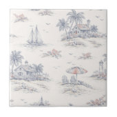 Blauwe Kust Franse Toile Tegeltje (Voorkant)